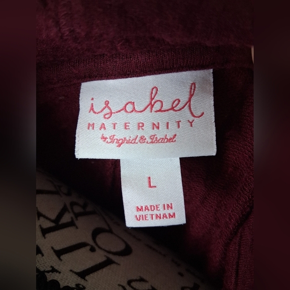 Isabel Maternity Burgundy Drawstring Top Large - Picture 5 of 6